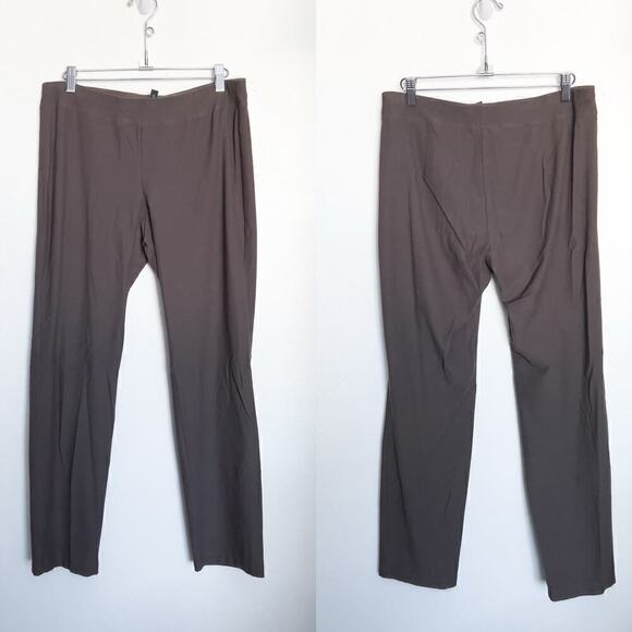 Eileen Fisher Pants System Washable Stretch Crepe Slim Ankle Small Brown - Picture 1 of 5